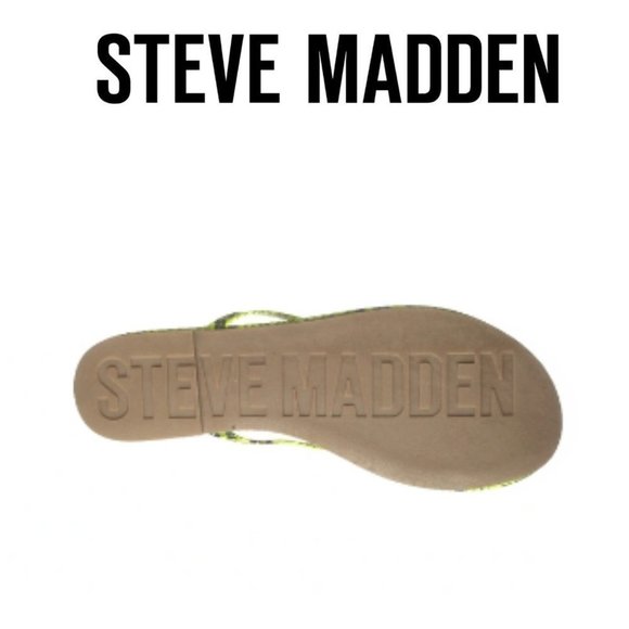 NEW Steve Madden Tay Flip Flop Sandal, Yellow Neon Snake, Size Women 6 - Picture 5 of 5